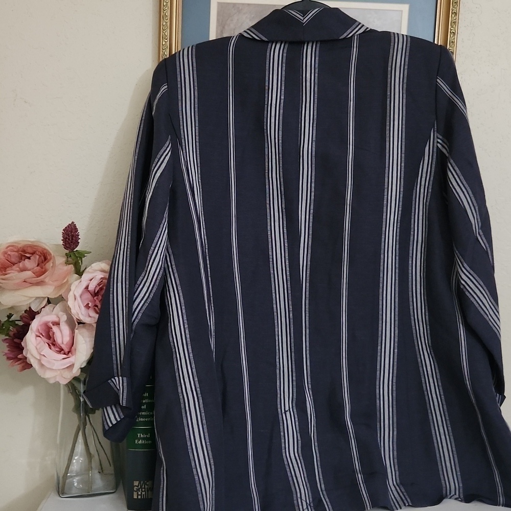 Linen Blend The Lane Bryant Blazer Size 18 Summer Office Collegiate lagenlook - Picture 12 of 15